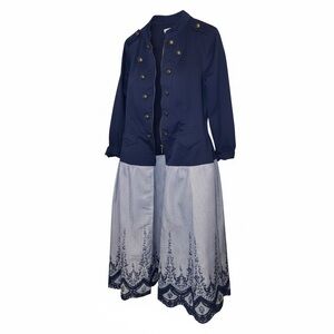 Dressbarn Navy and White Upcycled Duster